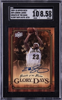 2009-10 Upper Deck Greats Of The Game "Glory Days" #89 LeBron James Signed Card (#08/10) - SGC NM-MT+ 8.5/ SGC 10